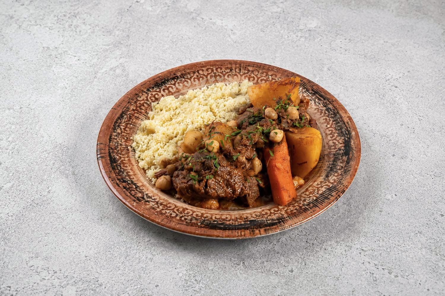 Moroccan-Style Couscous with Veal and Beef Meat